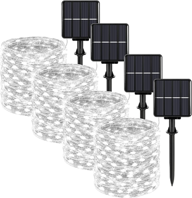 200 LED Outdoor Solar Fairy Twinkle Lights Waterproof 8 Lighting Modes Daylight for Fence Pool Party