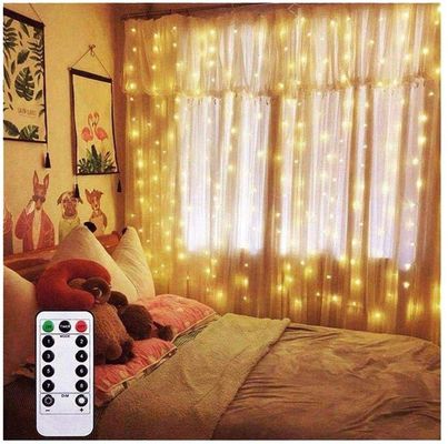 9M Warm White String LED Curtain Lights 8 Modes Connectable For Halloween